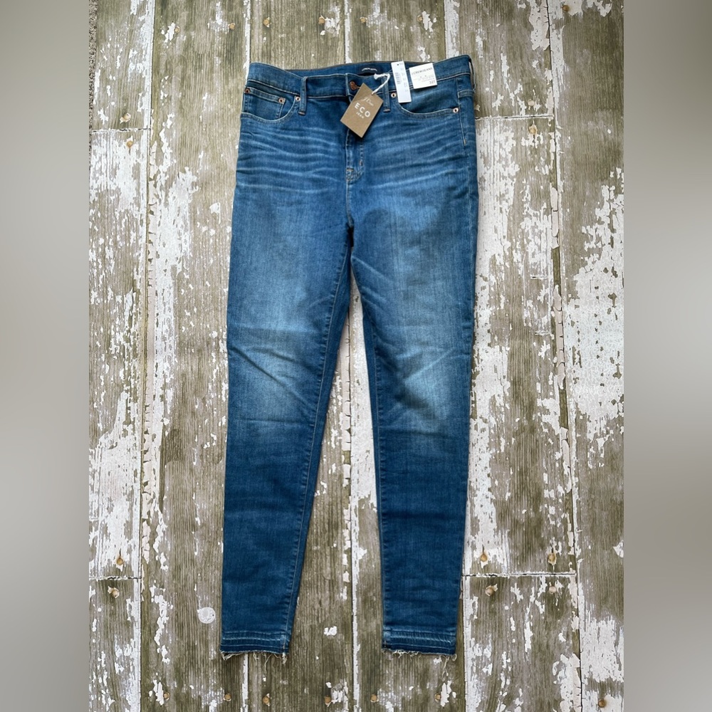 NWT J Crew denim jeans Eco jeans high rise toothpick size 32T tall